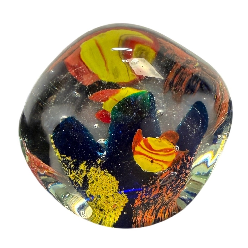 Murano Glass Aquarium Paperweight Mid-century Art Collector‎